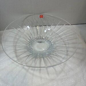 VTG Crystal Glass Italian Serving Bowl Centerpiece Lead Free 12.5"